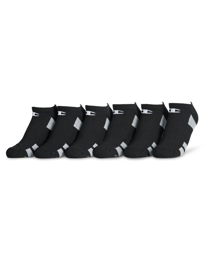 Champion Womens Socks NZ - Performance No-Show 6-Pairs Black ( 7650-ZRJTG )